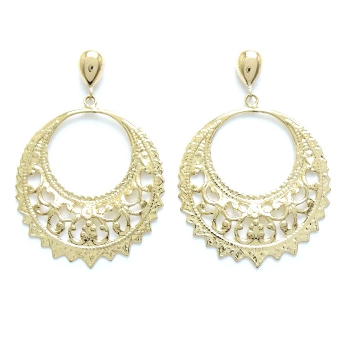 ピアス レースモチーフ K18YG イエローゴールド/28073【中古】