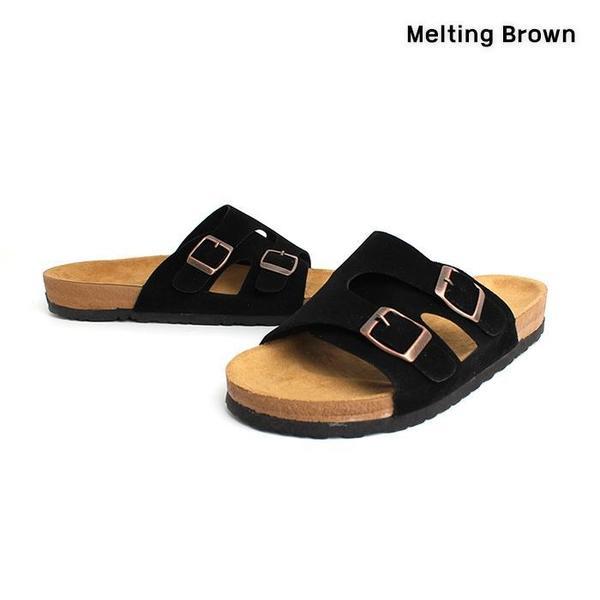 男女兼用 夏 カジュアル ツーバックル スリッパ 3色