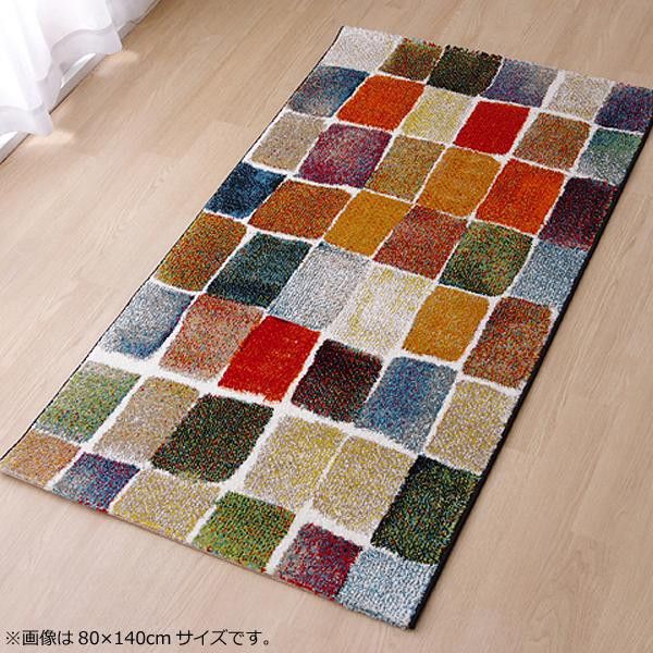 トルコ製　ウィルトン織カーペット『パレット　RUG』約80x140cm 2347309 5,775円