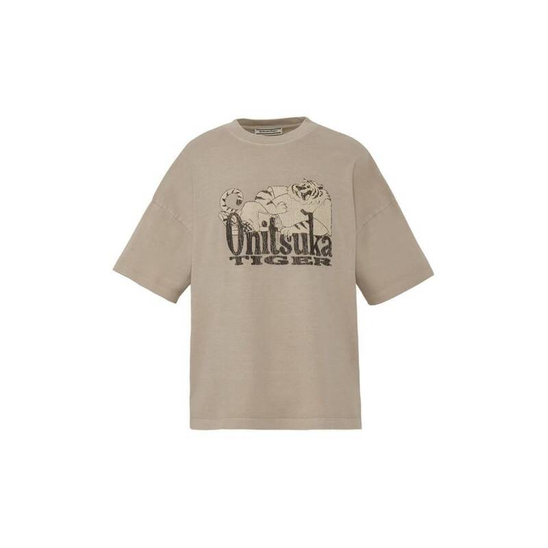 ONITSUKA TIGER ウォッシュ加工グラフィック半袖Tシャツ 2183B608_020 377372
