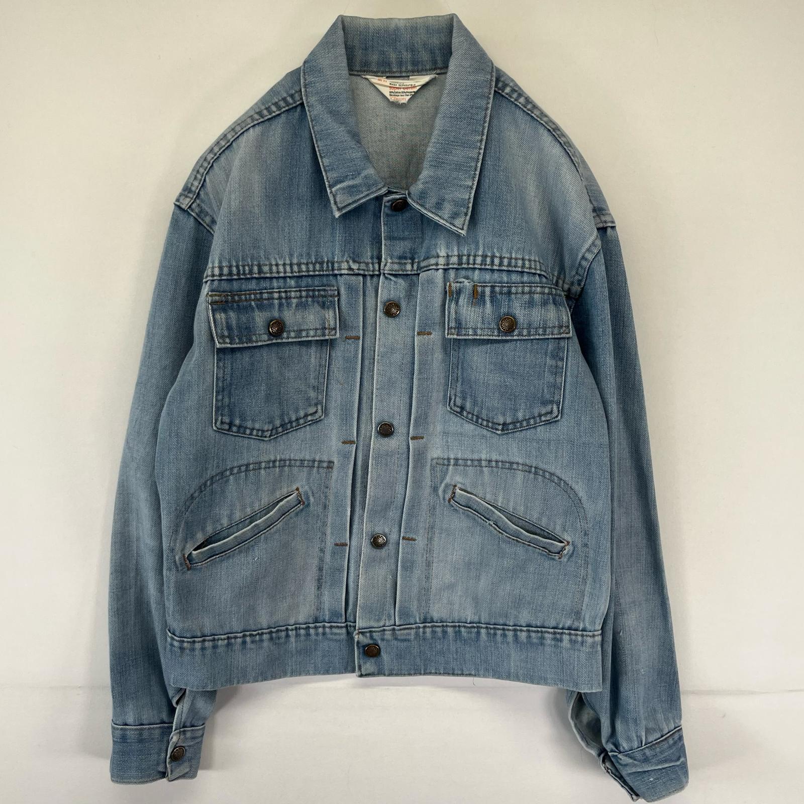 古着 70s/70年代 ヴィンテージ JC.Penney デニムジャケット ジージャン 胸ポケット ブルー メンズ