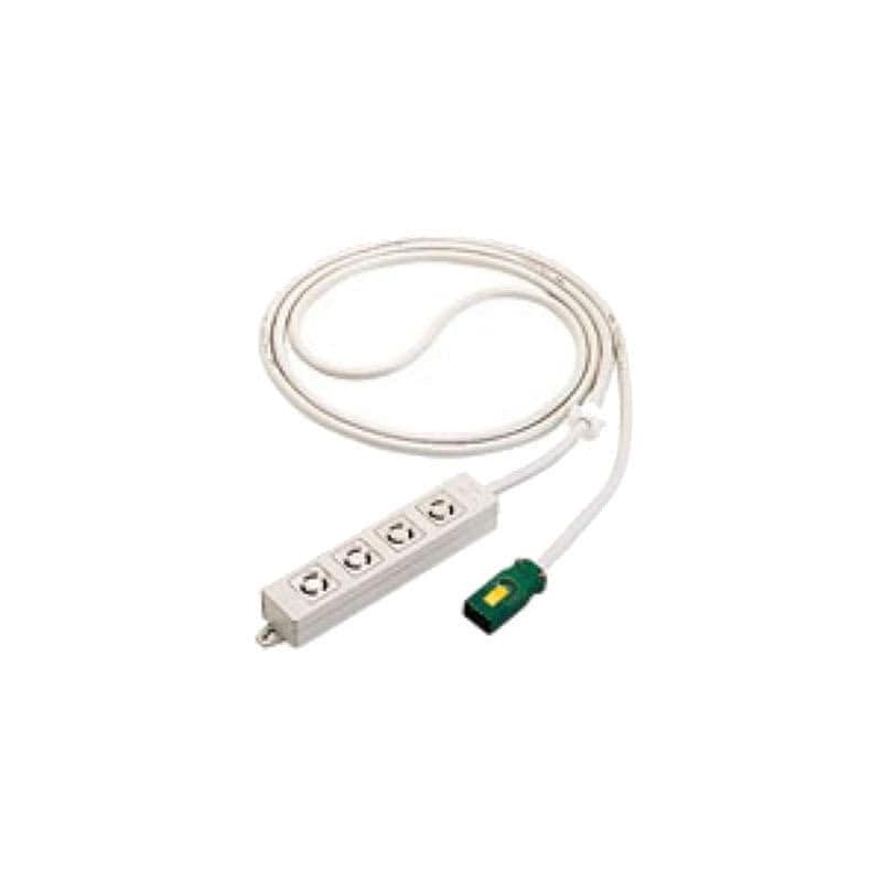 即納：パナソニック(Panasonic) ハーネス用OAタップ キャブタイヤケーブル付 接地2P15A 125V引掛4コ口 3m グレー WFA6734HG