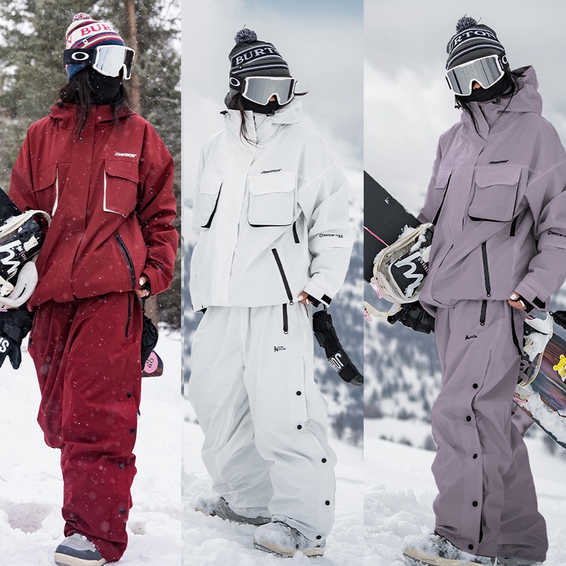 2024新作 韓国風 スノーボードウェア メンズ レディース 上下セット 男女通用 スキーウェア アウター ジャケット パンツ