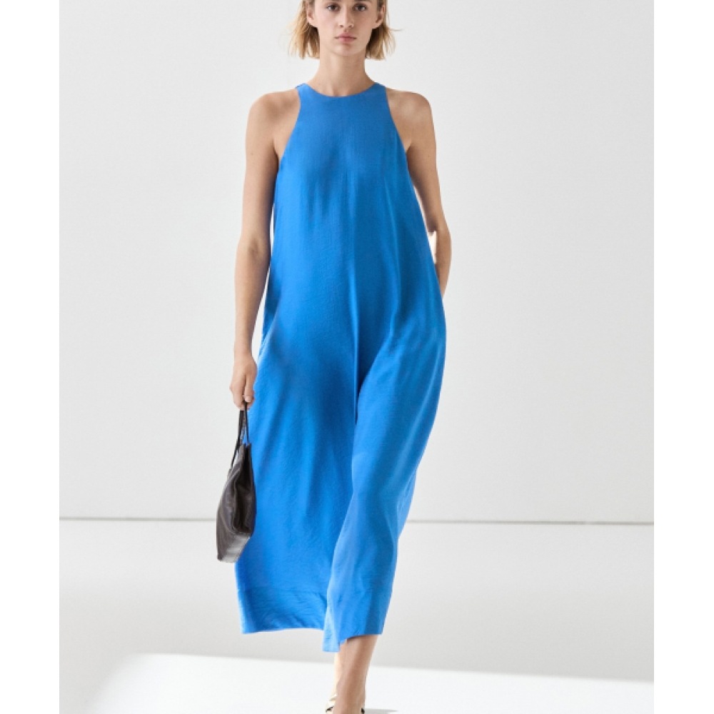 MASSIMO DUTTI フルイドホルターネックロングドレス