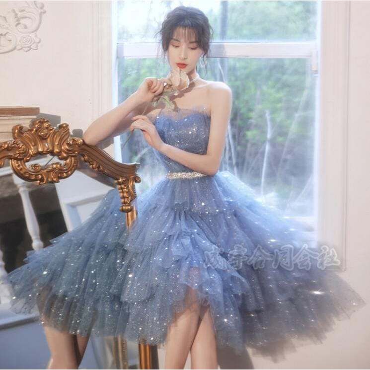 発表会ドレス ノースリーブ ひざ丈ワンピース イブニングドレス パーティードレス スパンコール キラキラドレス お洒落 Aライン 結婚式ドレス 二次会 お呼ばれ