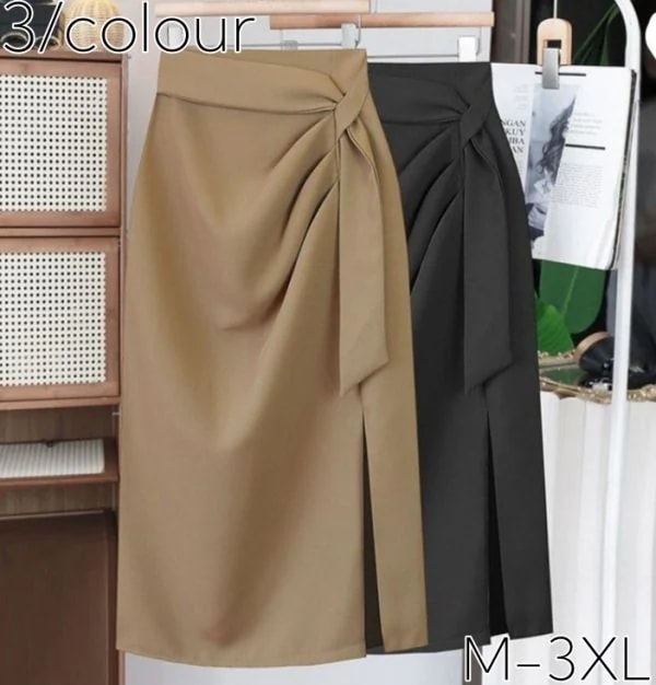 【送料無料】レディース タイトスカート スリット タイト ひざ丈スカート ペンシルスカート トレンド ハイウェスト 体型カバー バッグヒップ 5,344円