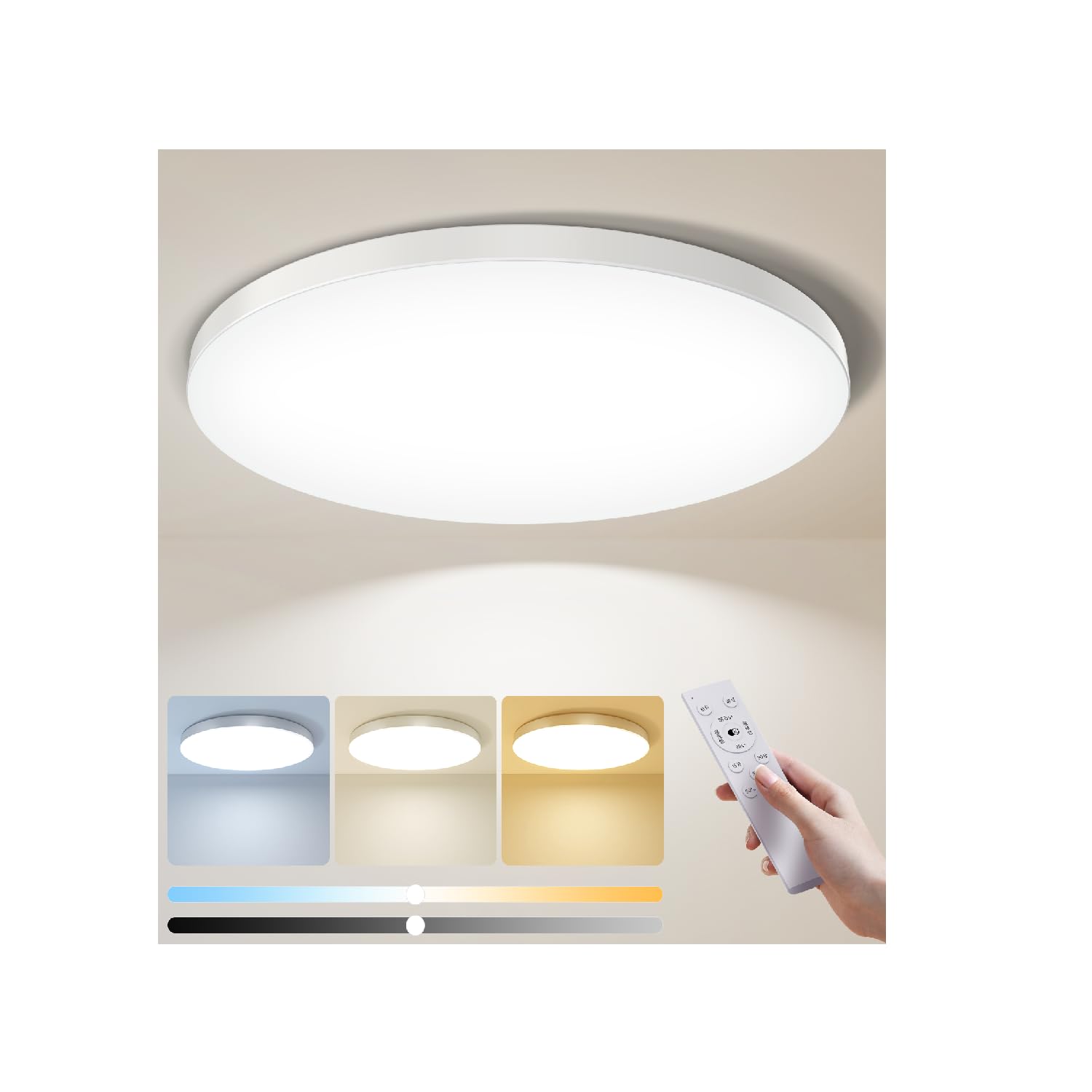 Coizabera LEDシーリングライト 10畳 45W 4900lm 調光調色 常夜灯モード メモリー タイマー 照明器具 照明天井 ledライト 電気 蛍光灯 リモコン・スマホ操作 薄型 シーリ