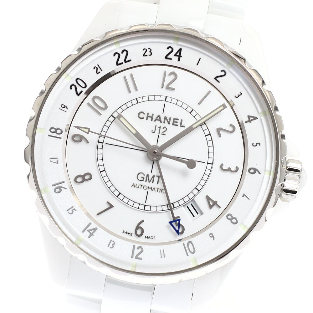 シャネル CHANEL H3103 J12 38MM GMT 自動巻き メンズ 美品 保証書付き_917824【中古】