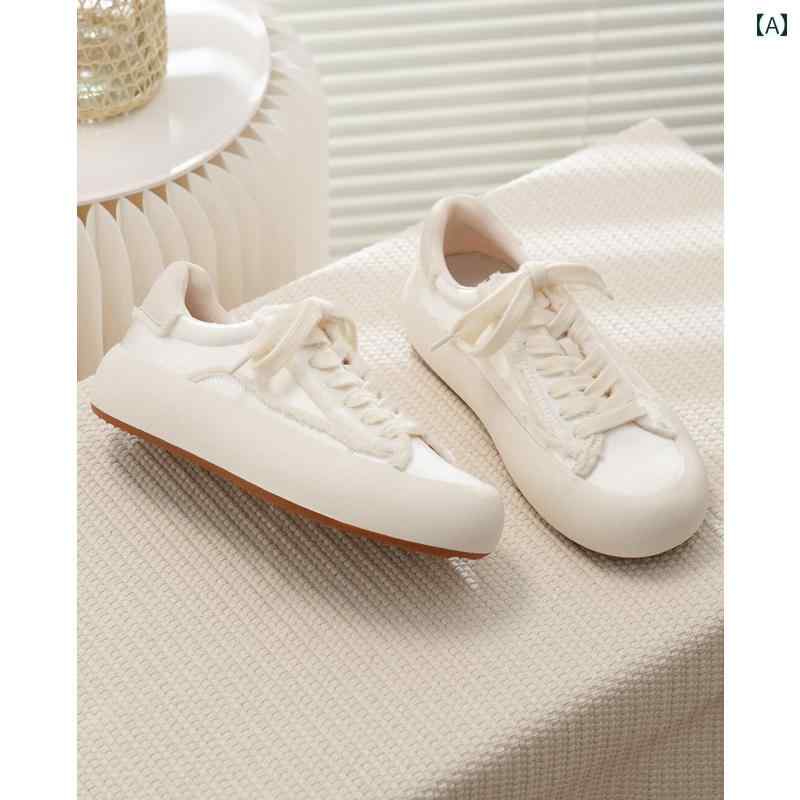 キャンバス シューズ スニーカー ローカット レディース 厚底 白靴 女性 サテン シューズ 春 レースアップ 学生 スポーツ カジュアル シューズ