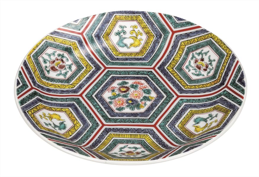 九谷焼いわたや 9号盛皿亀甲文 K9-352