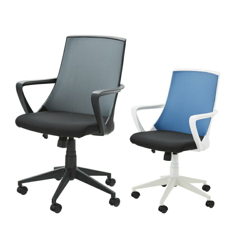 デスクチェア OFC-11 オフィスチェア 椅子 チェア 回転 高さ調節付き ロッキング機能付き スタイリッシュ ブラック ホワイト