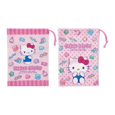 他サイト： KB63W ハローキティ マシュグミ サンリオ 子供用 お弁当 コップ 袋 (2枚 セット)の商品画像