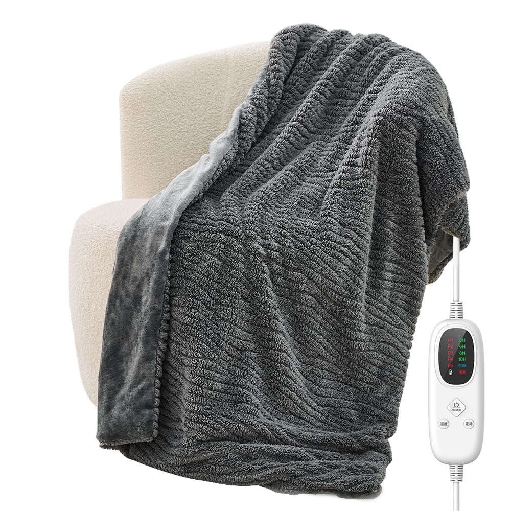 【2025冬新登場】電気毛布 掛け敷き兼用 シングル 厚手 洗える 省エネ 節電 4段階タイマー付き 5段階温度調節 速暖 節電 電気しき毛布 冬用 ダニ退治機能 頭寒足熱配線 日本語取扱説明書付き