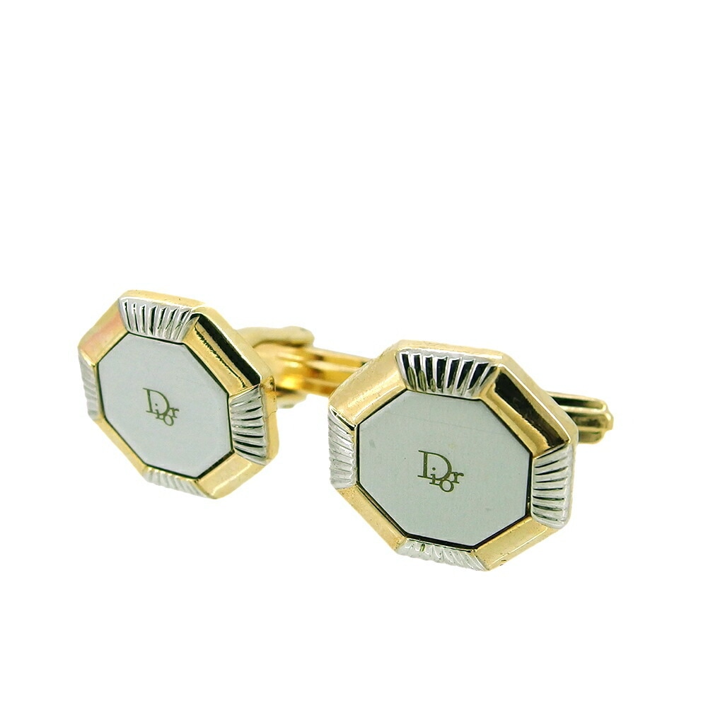 カフス Diorロゴ ゴールド　シルバー　ホワイト レディース 中古