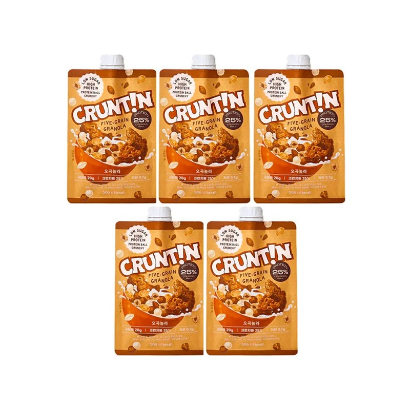 クランチボール プロテインシェイク [五穀グラノーラ] 50g x 5パック 飲み物 デザート 甘い 美味しい 手軽 軽食 スナック