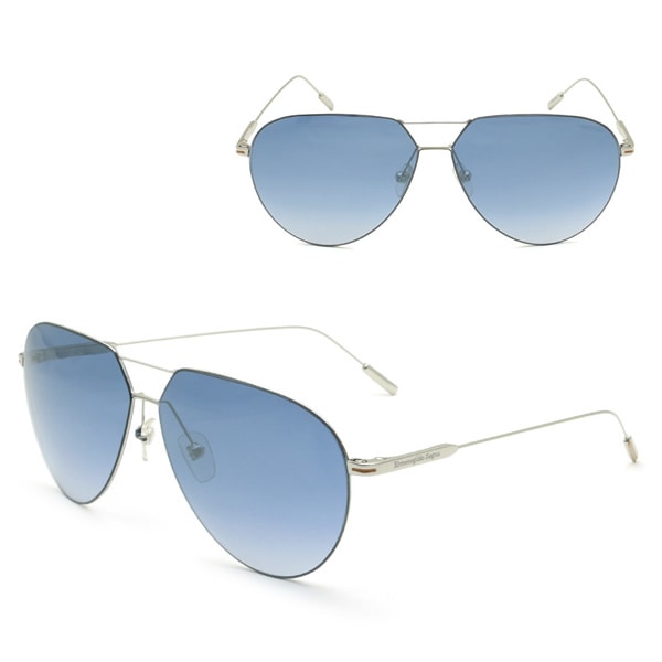 ゼニア サングラス ZEGNA EZ0185/S 16X 62 Ermenegildo Zegna サングラス ノーズパッド UVカット シルバー ブルーグラデーション