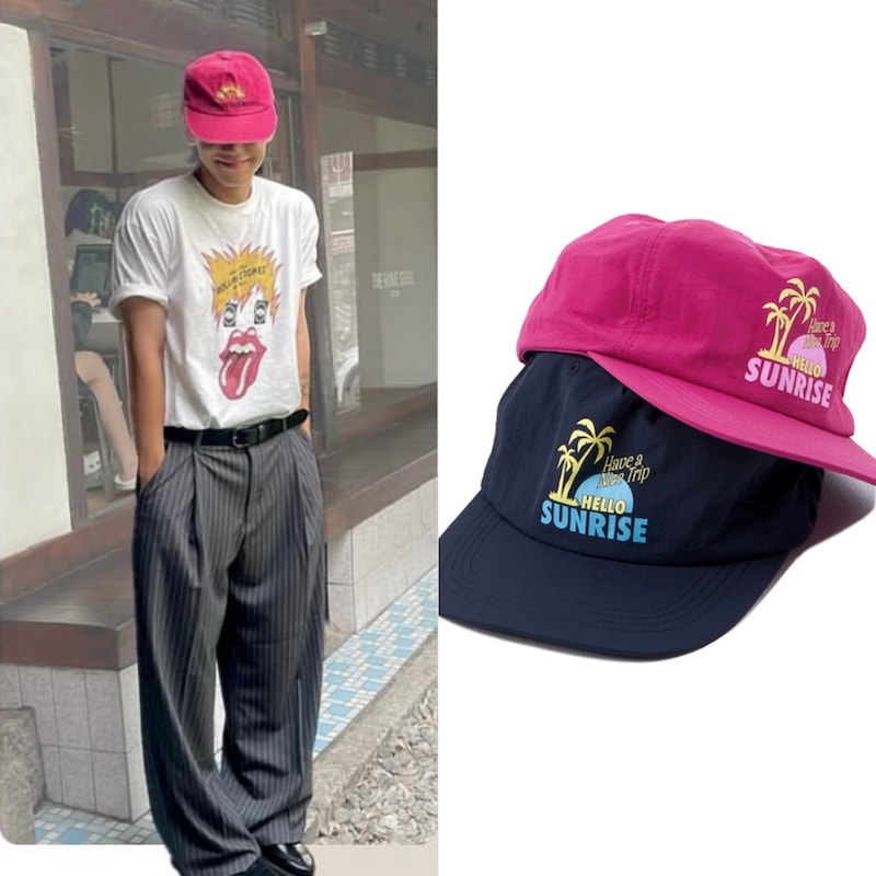 BTS V着用 90s Palm Tree Relaxed Fit 5Panel Cap 正規品保証 関税負担なし 韓国限定販売 男女共用
