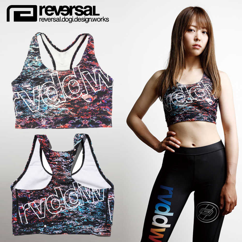 REVERSAL/リバーサル レディース アクティブブラ スポーツブラ スポブラ/BLACK GLITTER ACTIVE BRA
