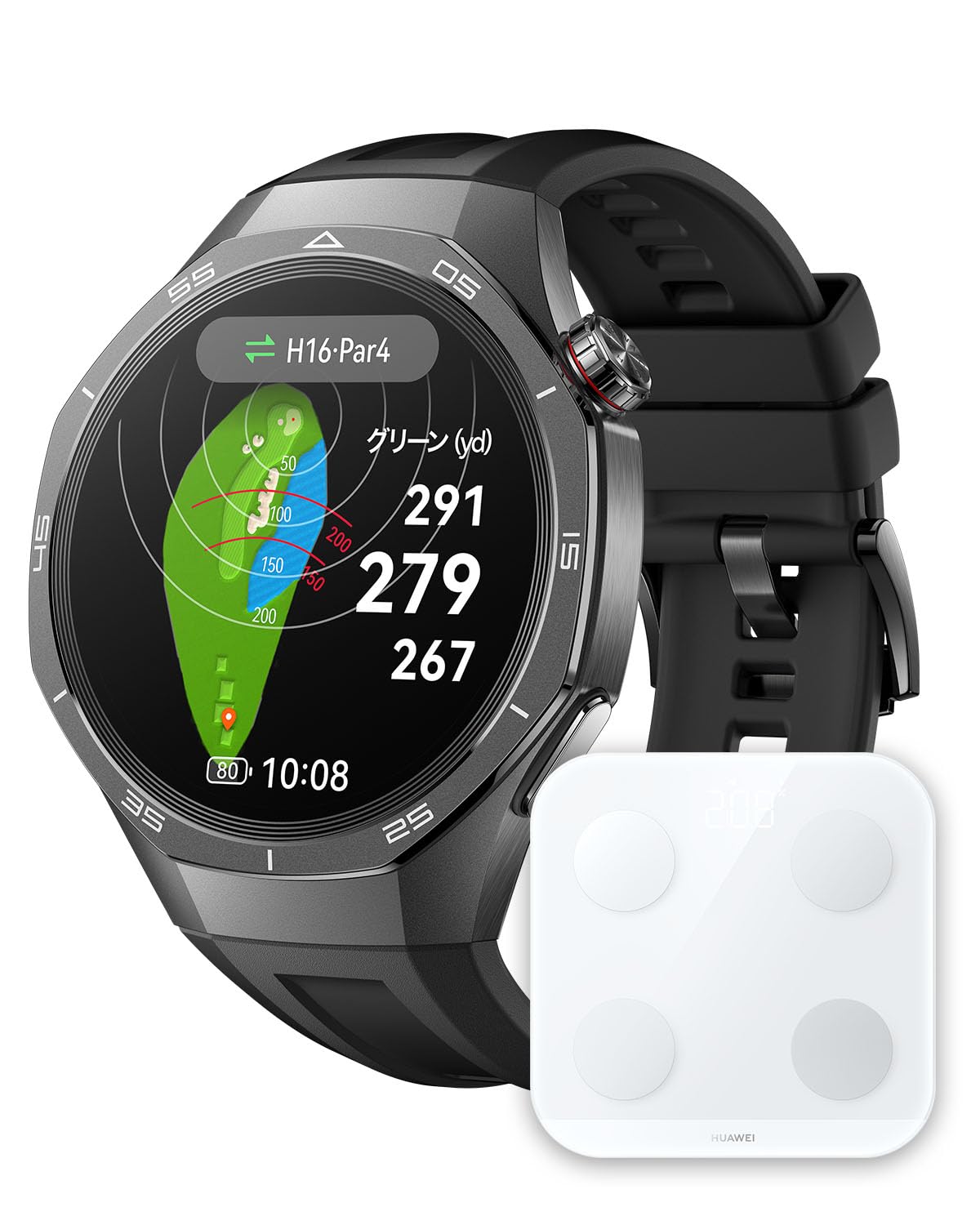 【体組成計(BT)セット】HUAWEI WATCH GT 5 Pro 46mm 進化したゴルフナビ機能搭載 スマートウォッチ 3Dコースマップ 高度なランニング体験 24時間健康管理 睡眠時呼吸乱れ検