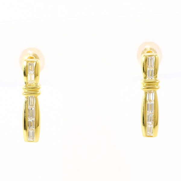 K18 18金 YG ピアス ダイヤ 0.17×2 中古