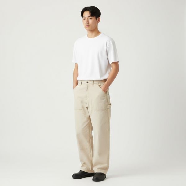 ダイイングペインターパンツ ベージュ