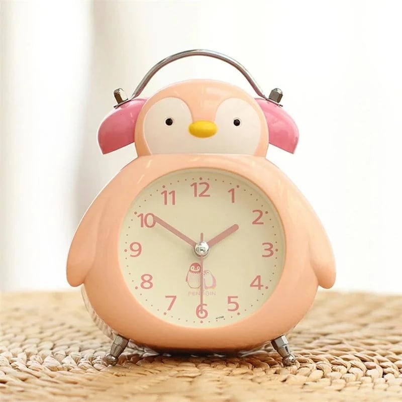 [新品入荷/底値セール]目覚まし時計 ペンギン 子供 大音量アラーム 金属 かわいい アナログ 光 連続秒針 電池式 ツインベル 新学期・子供の日・誕生日 プレゼント 置き時計 インテリア うるさいア