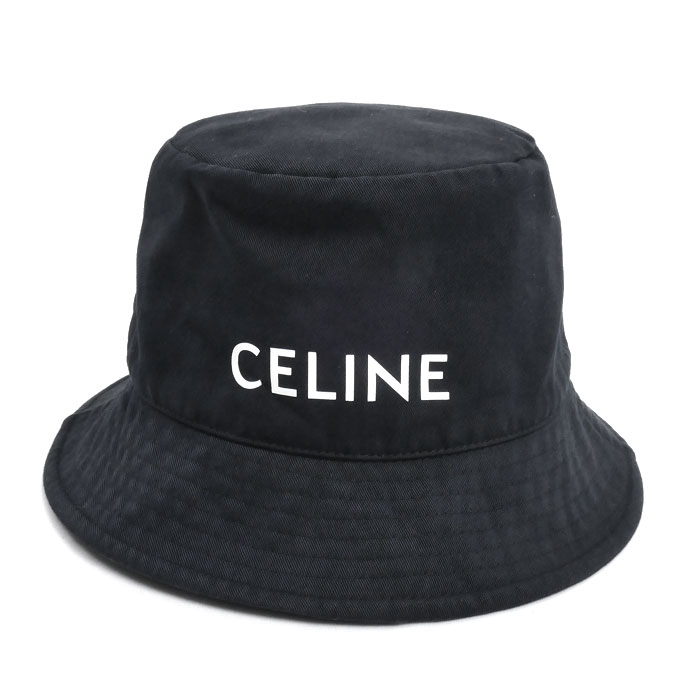 CELINE セリーヌ ロゴプリント ハット ブラック 2AU5B968P M レディース 中古