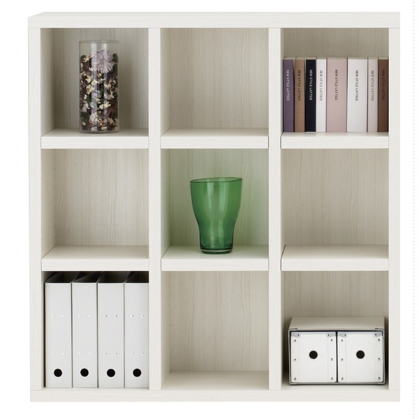 フナモコ ラチス ミドルタイプシェルフ (幅110×高さ114cm) ホワイトウッド FHS-110L 日本製