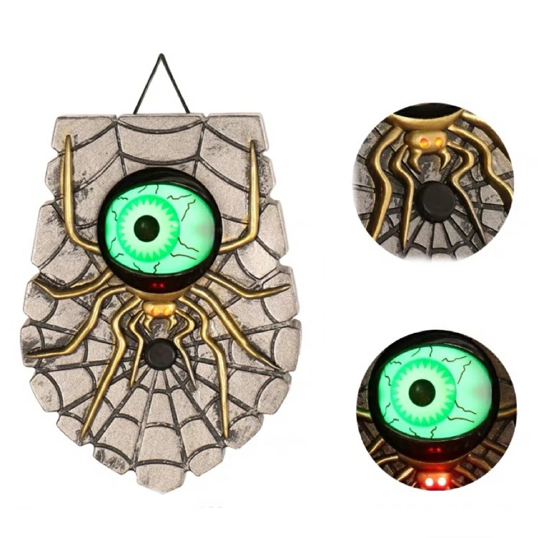 A037209ドアベル ハロウィーンの装飾　チャイム ドアベルの眼球怖いアニメーションライト