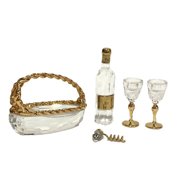 スワロフスキー ボトル グラス かご オープナー セット クリスタル ユニセックス【中古】