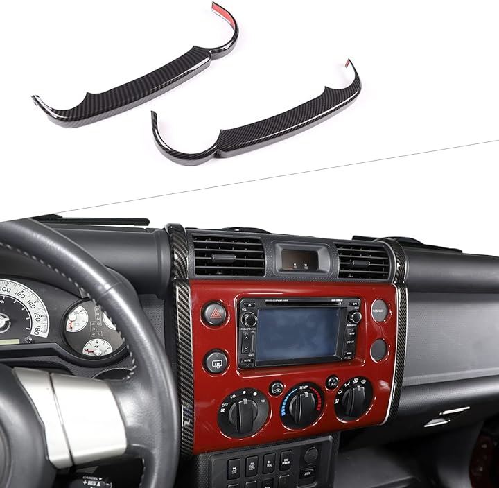 トヨタ FJクルーザー 2007-2021に対応 車のGPSナビゲーションサイドボーダーデコレーションフレームストリップトリム 内装パーツ アクセサリー ABS樹脂(カーボン調)