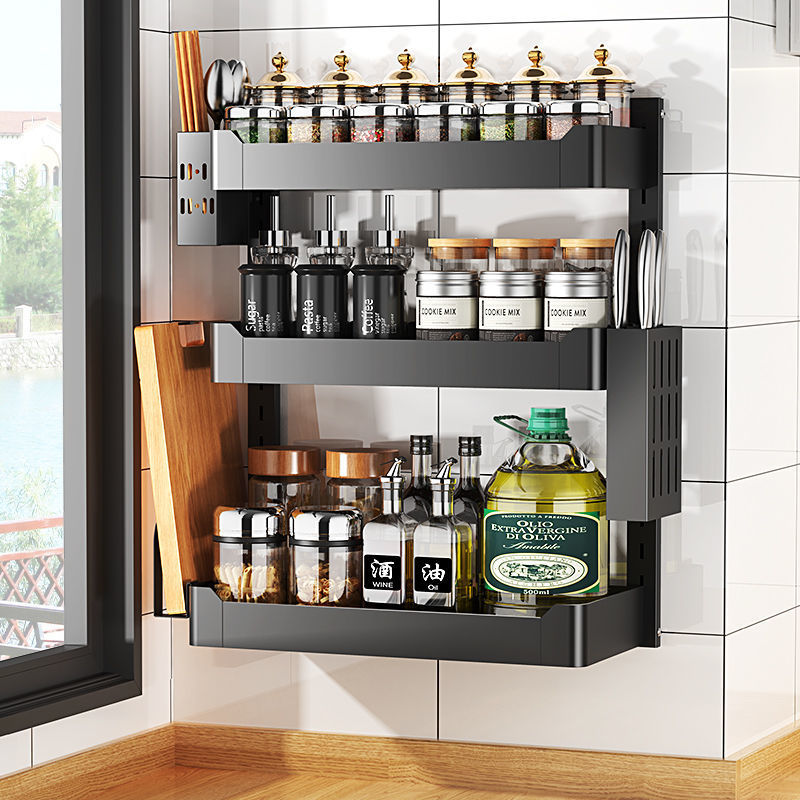 ステンレス キッチン収納ラック 壁掛け 壁掛け 調味料 調味料棚 家庭用品