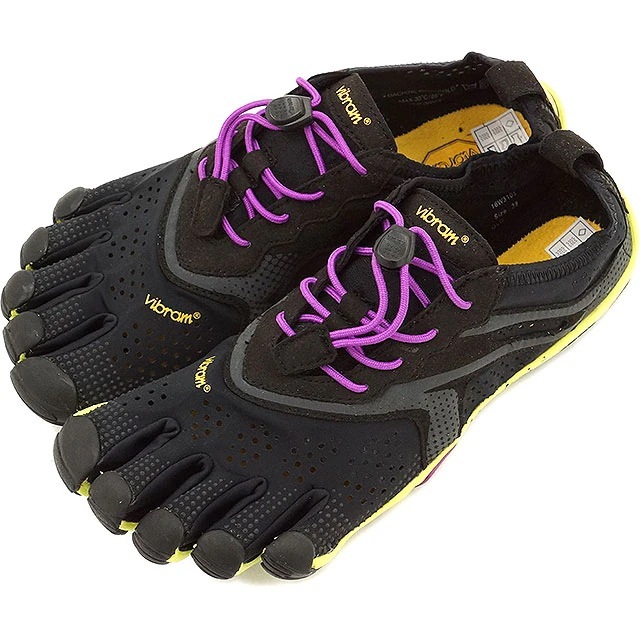レディース V-Run Black/Yellow/Purple ビブラム ファイブフィンガーズ 5本指シューズ ベアフット ウィメンズ 靴 [16W3105]