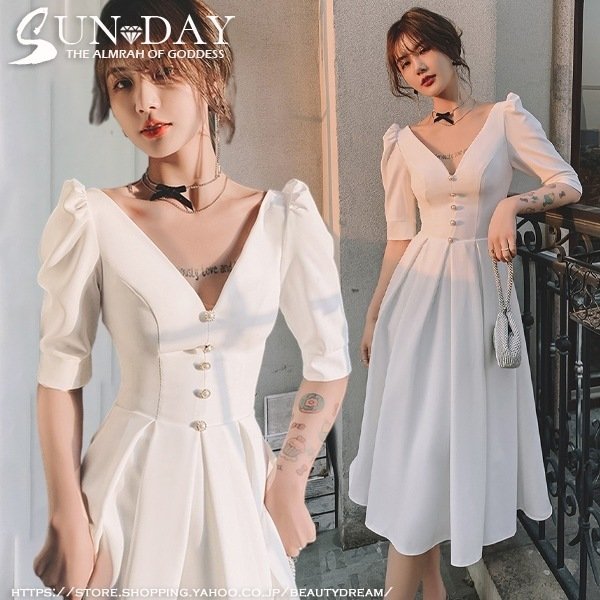 新品パーティードレス ワンピース 花嫁ドレス ウェディングドレス 二次会 演奏会 パーティードレス