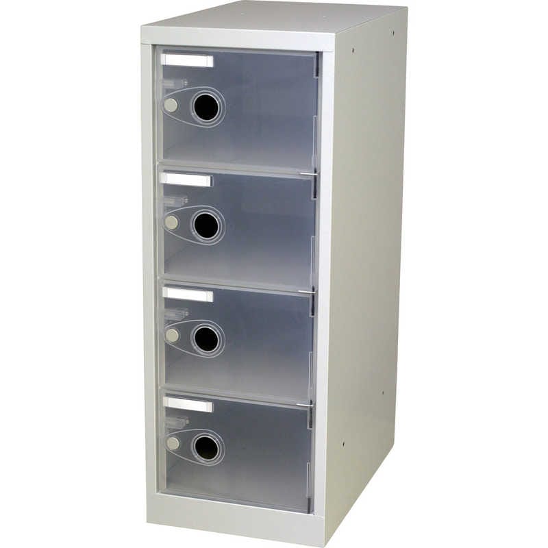 トラスコ中山　スケルトンロッカー 1列X4段 クリア　TSL4TM