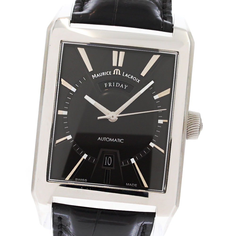 モーリスラクロア MAURICE LACROIX PT6237-SS001-33E ポントス レクタンギュラー デイデイト 自動巻き メンズ _883692【中古】