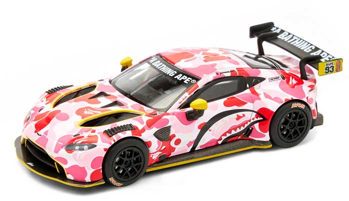 POP RACE 1/64 BAPE(R) X ASTON MARTIN GT3 - PINK【PR64-AMBA-21PK】 ミニカー PR64-AMBA-21PK BAPE アストンマーチンGT3