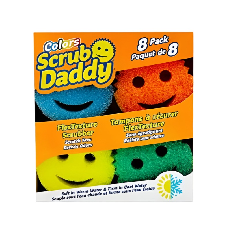 【韓国コストコ純正品/並行輸入品】 【正規品】スクラブダディ 多機能スポンジ 8個セットスマイル型・水温で硬さが変わる！