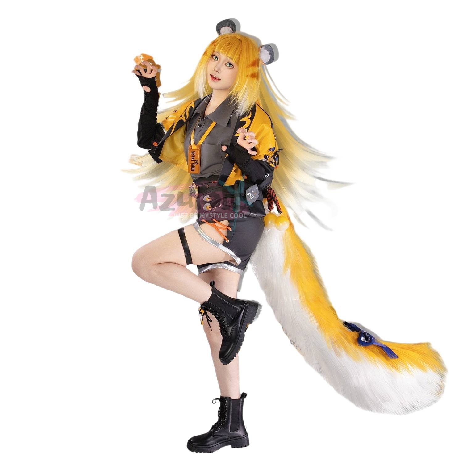 Azuiblc ゼンゼロ 橘福福 3Dプリント コスプレ衣装 アクセサリー チーフーフー 虎 コスチュームセット おしゃれ グッズ おしゃれ アニメ