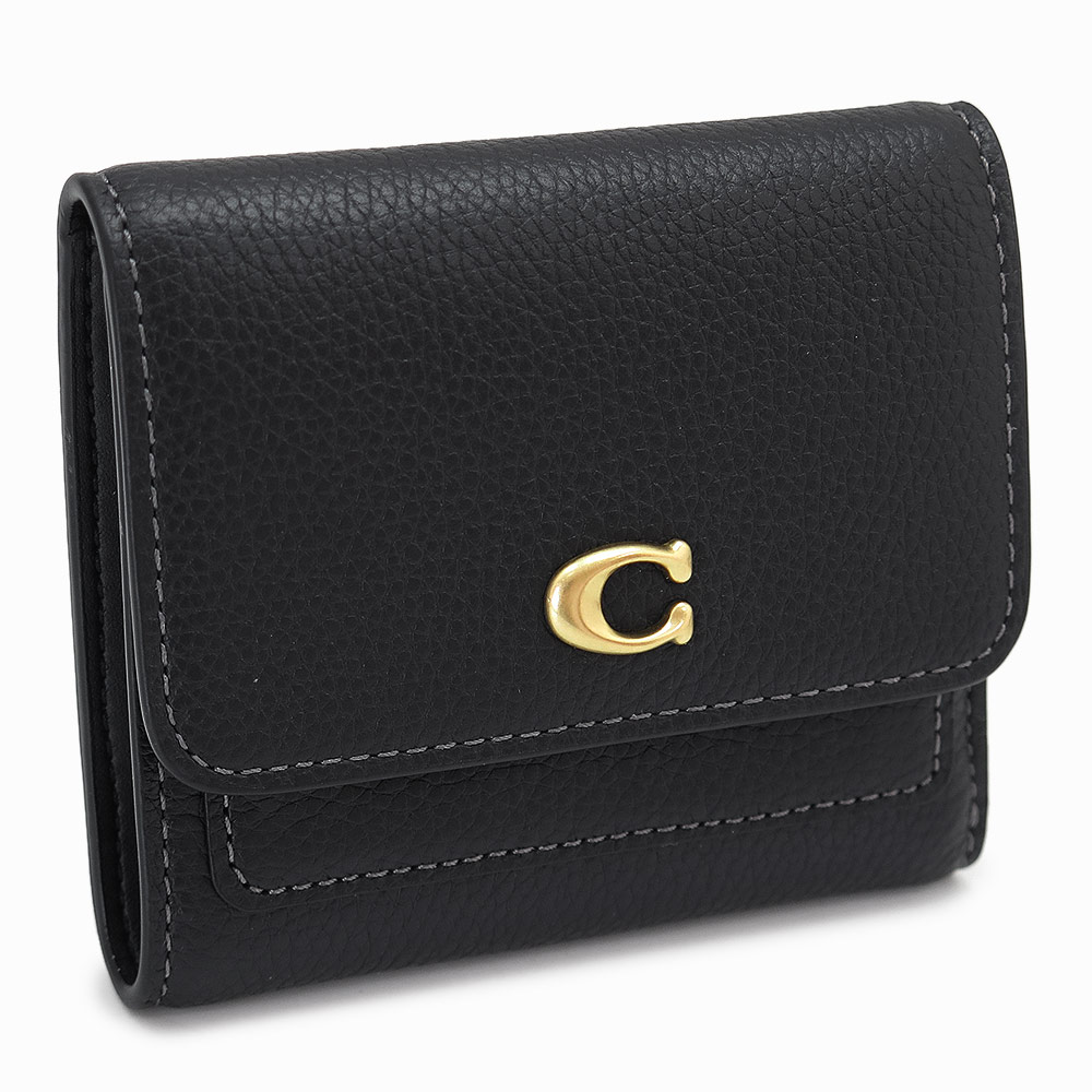 折財布 レディース ミラ スモール フラップ ウォレット 二つ折り財布 コンパクト財布 レザー ブラック 黒 CAO13 B4/BK 2025年秋冬新作 17,730円