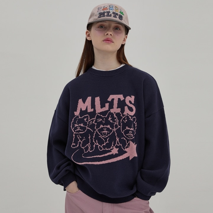 MLTS Line Graphic ニット NAVY 8,143円