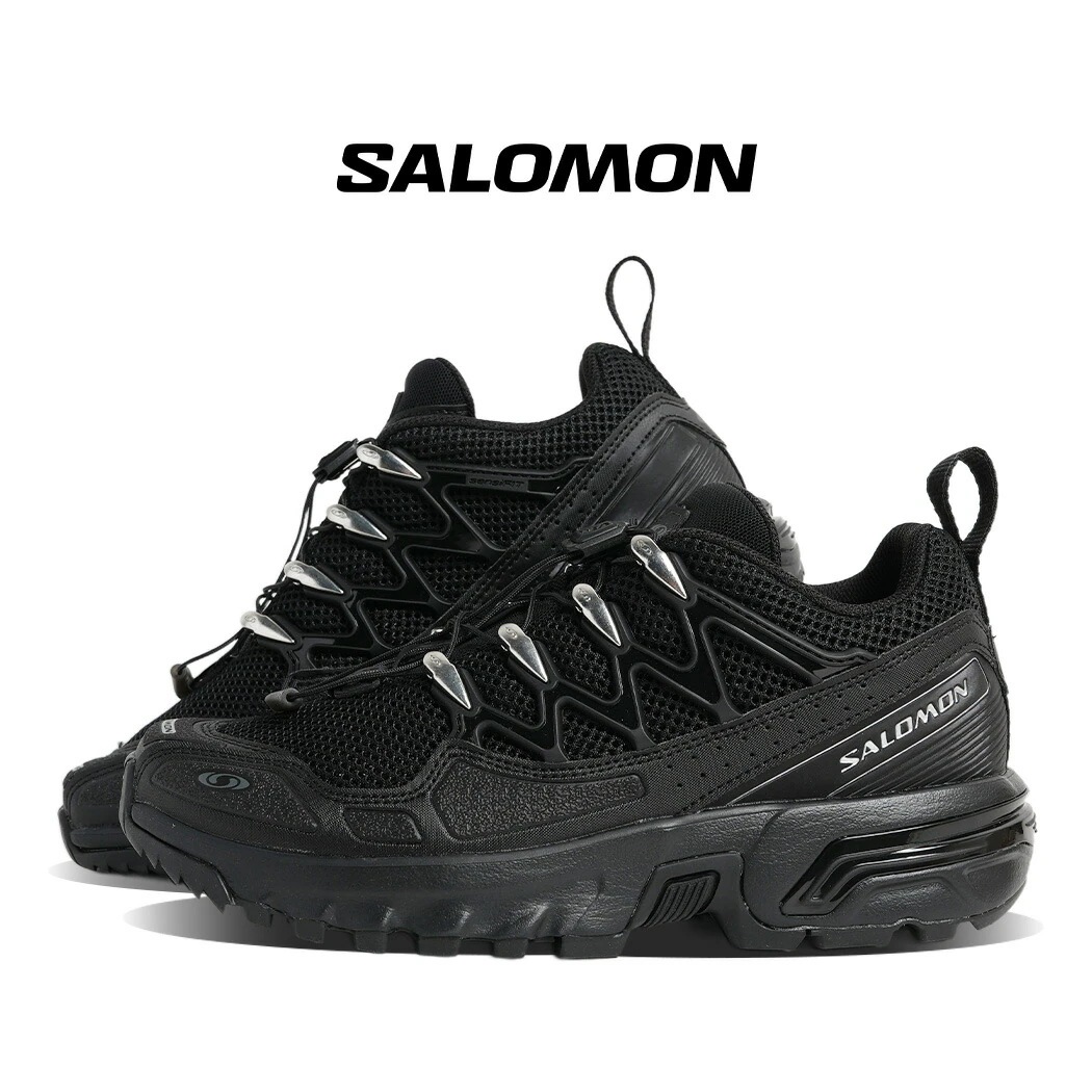 SALOMON サロモン ACS + OG エーシーエス プラス スニーカー BLACK BLACK FTW SILVER ( メッシュ 黒 ブラック シルバー トレイル メンズ L47766600