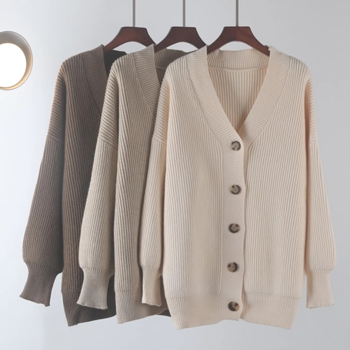 トップス カーディガン ニット Vネックカーディガン ニットカーディガン 長袖カーディガン レディース Vネックリブニットカーディガン オーバーニットカーディガン オーバーリブニットカーディガン 長袖