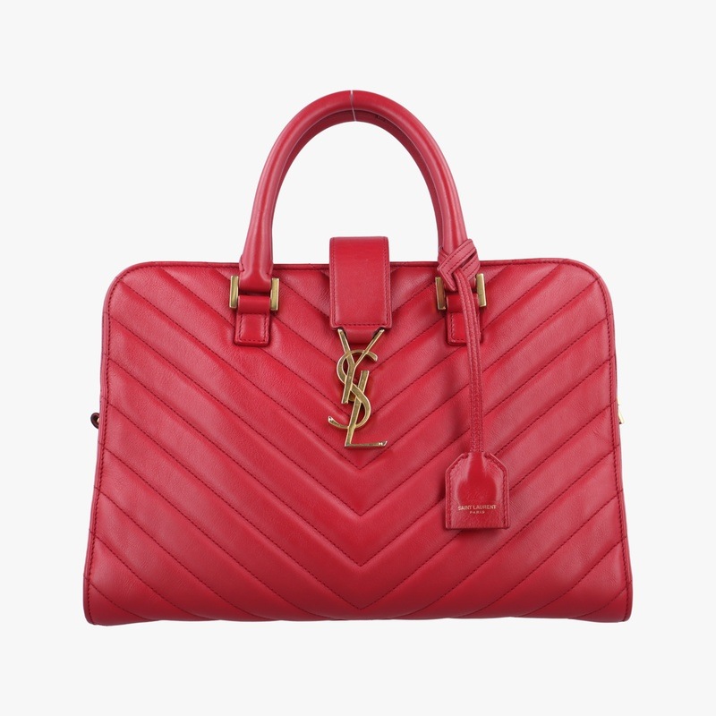 マトラッセ キルティング カバス モノグラムレッドレザー357397DPL357397.0714中古