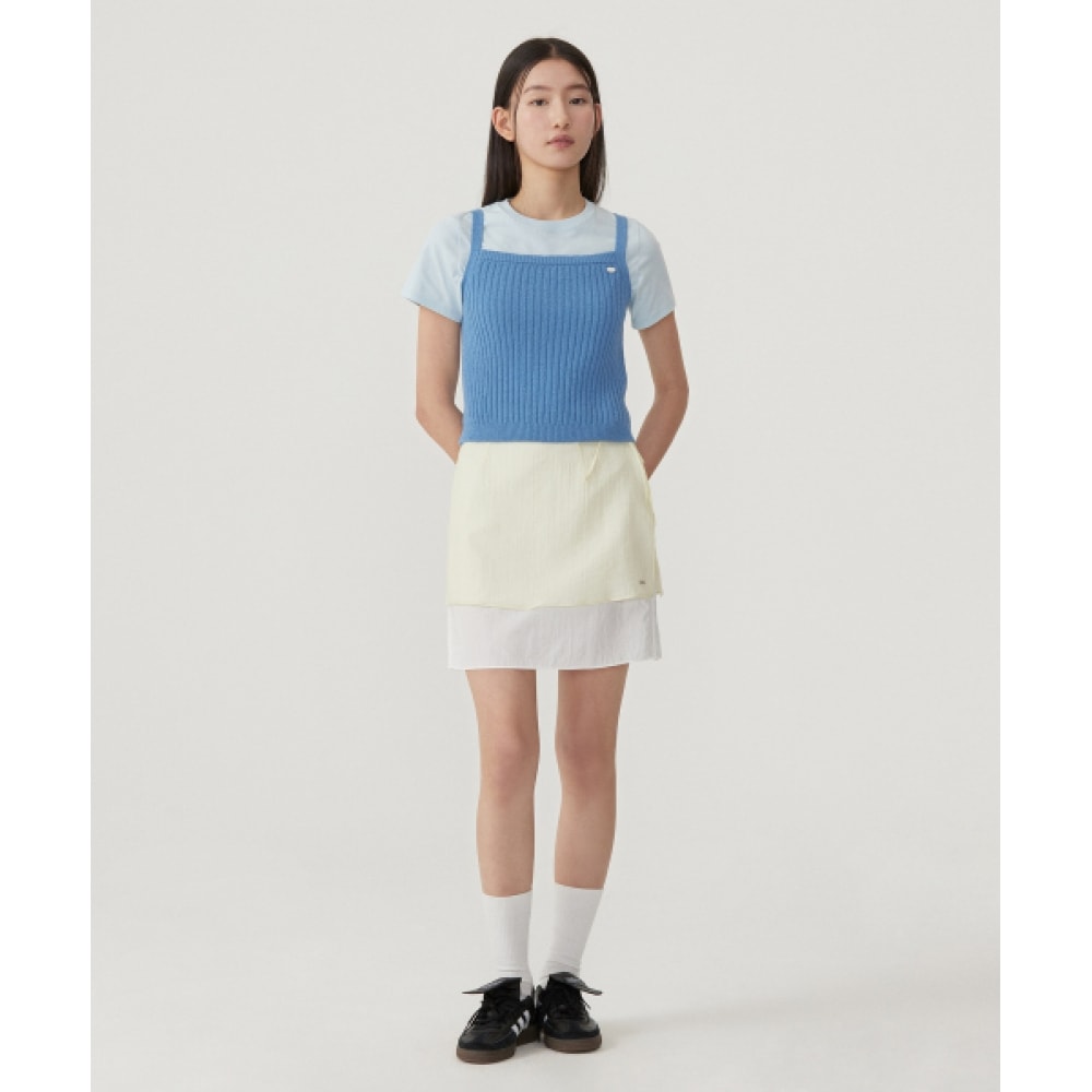 COVERNAT WOMAN レイヤードシアースカート Light Yellow