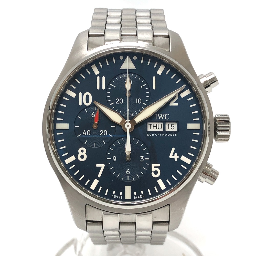 IWC SCHAFFHAUSEN アイダブリューシー シャフハウゼン 腕時計 IW377717 パイロットウォッチ プティ プランス デイデイト クロノグラフ 自動巻き 星の王子さま SS シルバー