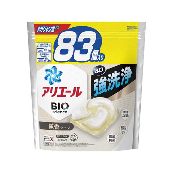 【4個セット】アリエールジェルボール4Ｄ微香 つめかえメガジャンボサイズ ８３個 [Ｐ＆Ｇジャパン]