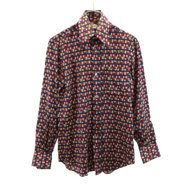 シルクブレンド 総柄 長袖 シャツ 37 メンズ 5,410円