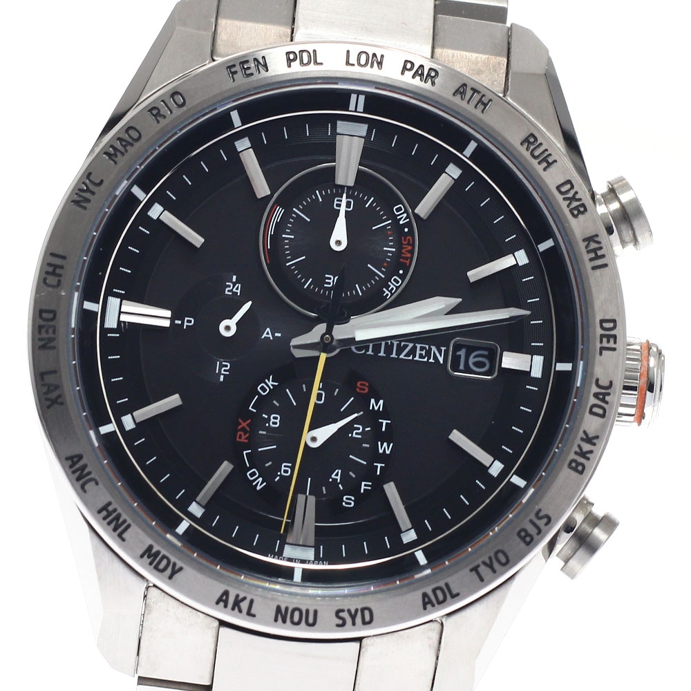 シチズン CITIZEN AT8181-63E/H800-T025862 アテッサ エコドライブ ソーラー電波 メンズ 良品 箱・保証書付き_949135【中古】