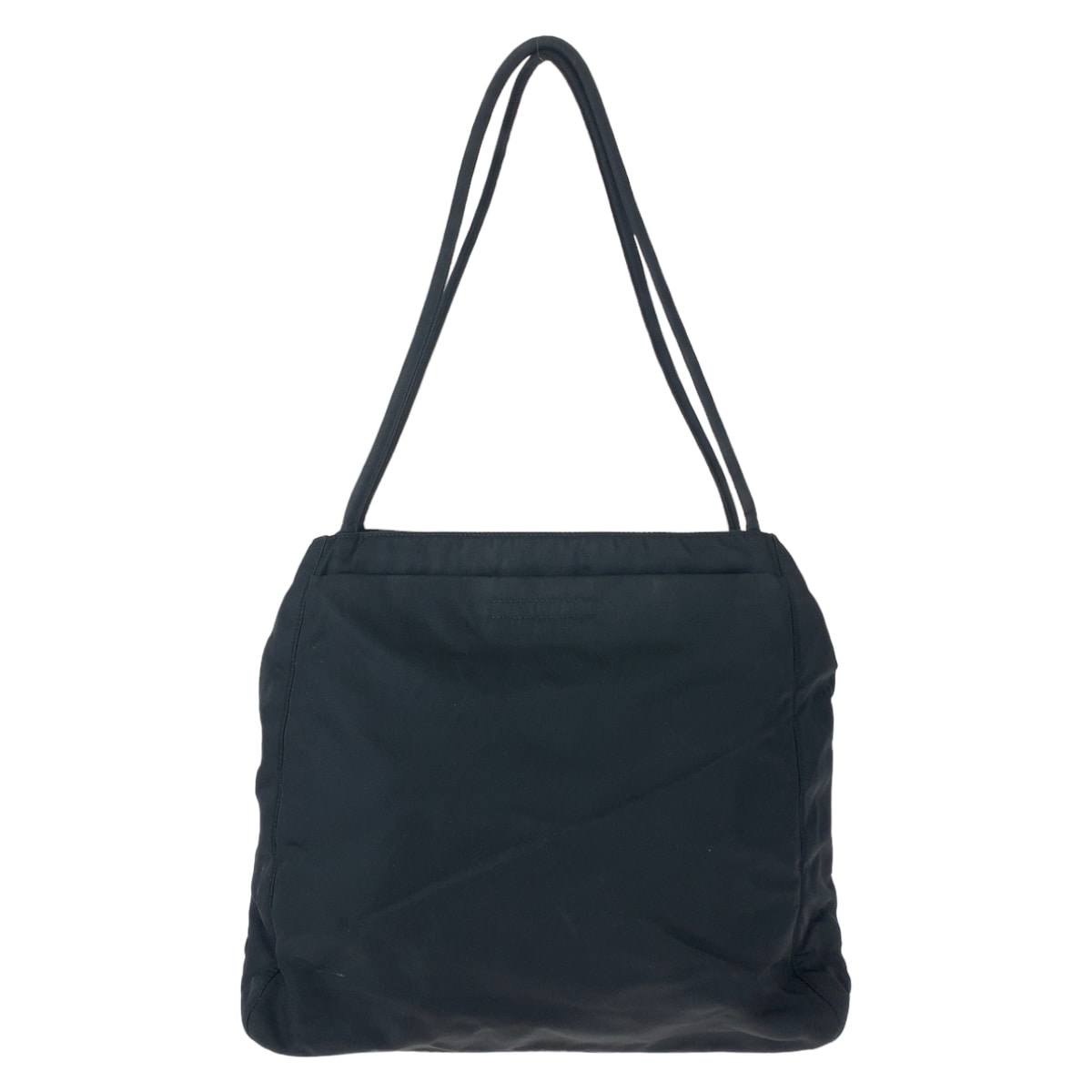 美品 テスート 三角ロゴプレート ブラック シルバー金具 ナイロン トートバッグ ハンドバッグ レディース 502915